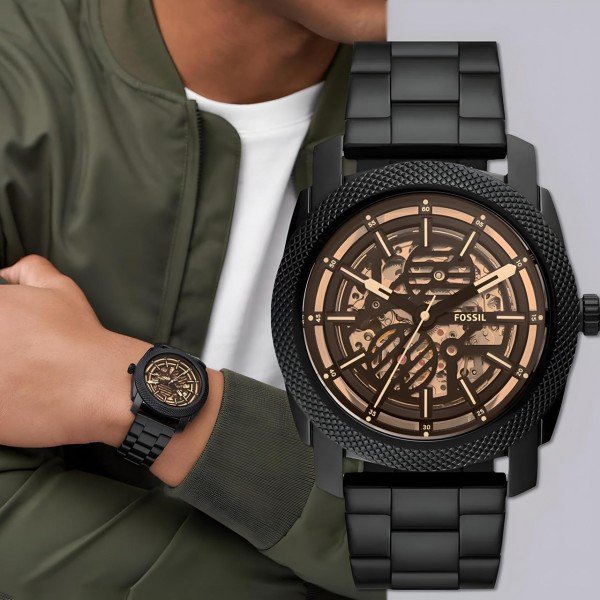 Fossil Black Automatic Metal Watch