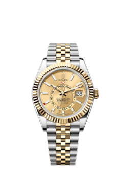 ROLEX SKY-DWELLER 42MM OYSTERSTEEL (YELLOW/GOLD) WATCH